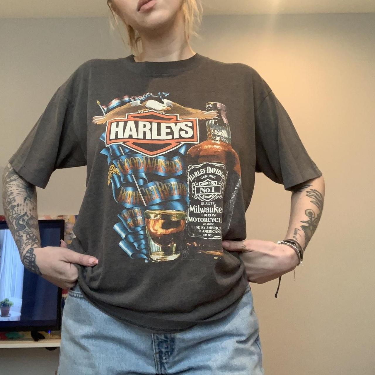 Vintage 1982 Harley Davidson Jack Daniels tee.... - Depop