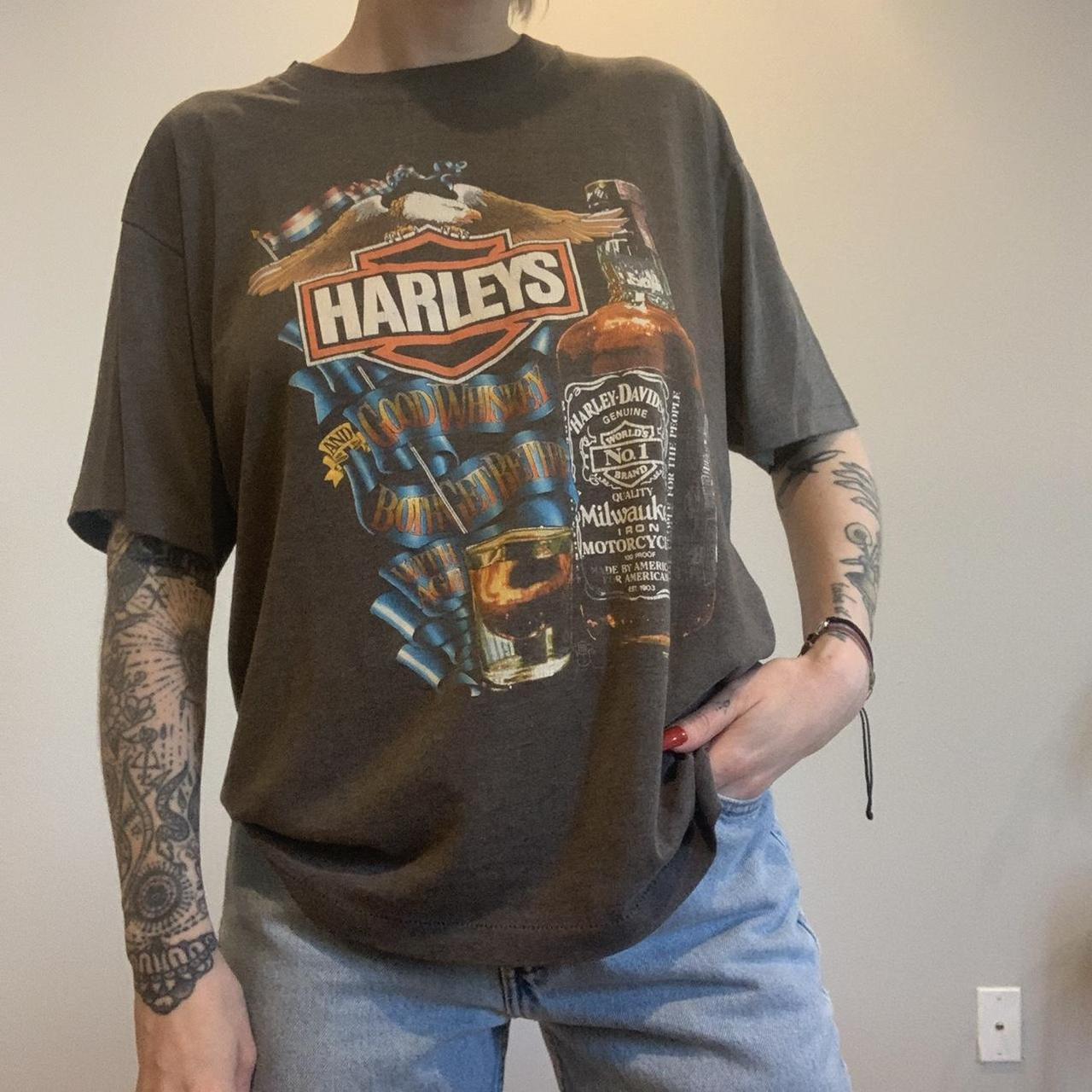 Vintage 1982 Harley Davidson Jack Daniels tee.... - Depop