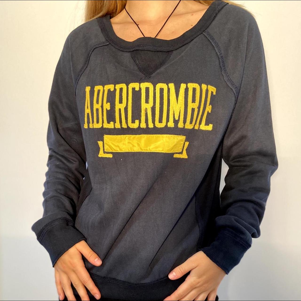 Abercrombie & Fitch Women's Blue And Yellow Sweatshirt | Depop