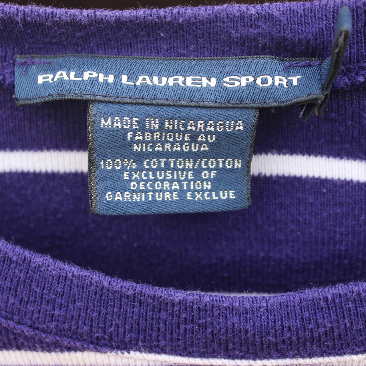 Vintage 90's Ralph Lauren Sport Purple and White... - Depop
