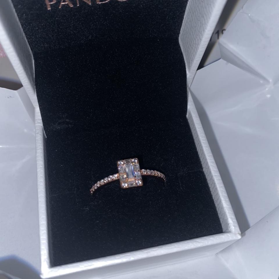 Genuine Pandora Rose gold Luminous Ice Ring -... - Depop