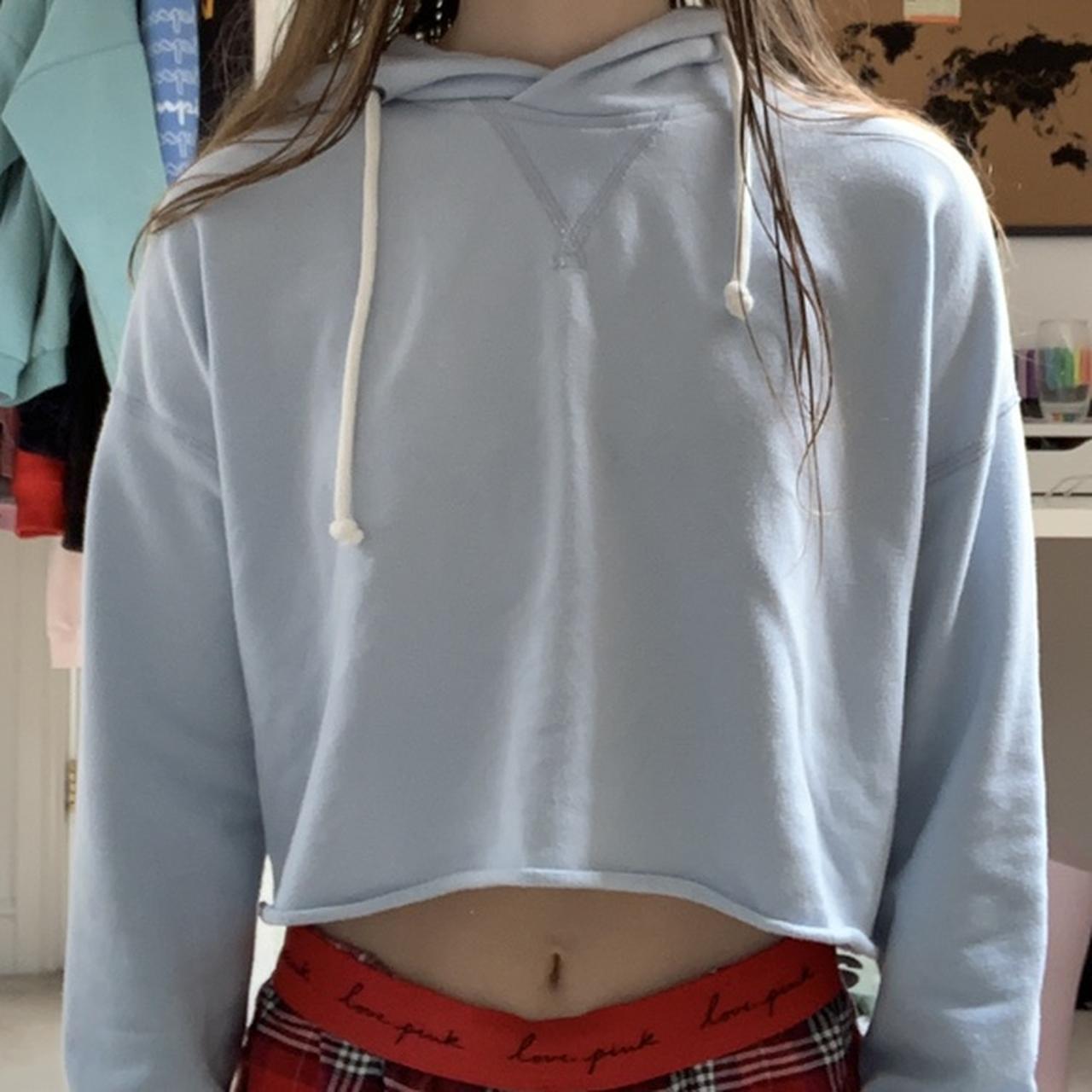 baby blue abercrombie and fitch cropped... Depop