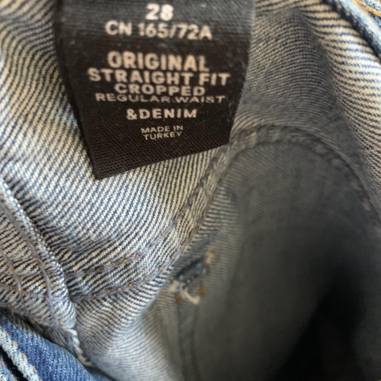 H&M Distress Denim Patchwork Cropped Fit Vintage... Depop