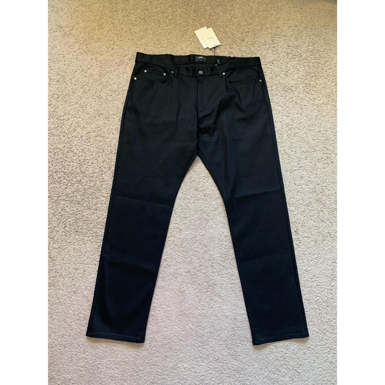 THEORY BLACK RAFFI JEANS Stretch Denim Slick Black... - Depop