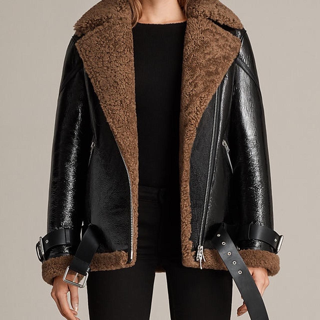 all saints shearling jacket review