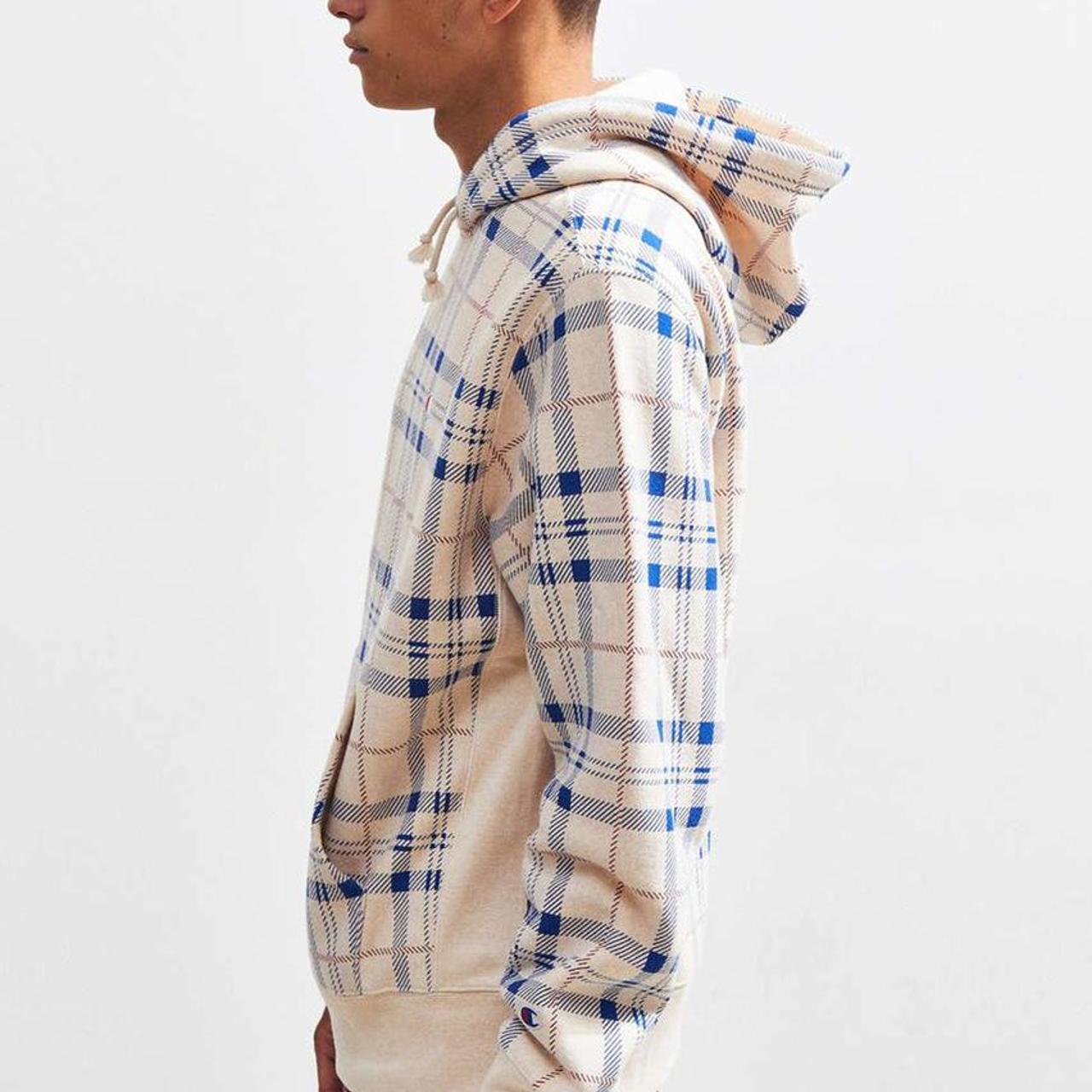 champion plaid reverse weave hoodie