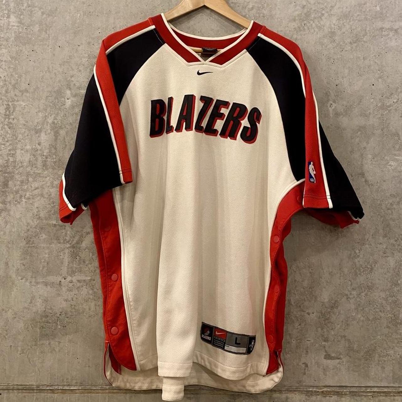 Vintage 90s trailblazers basketball warm up shirt 🤩... - Depop