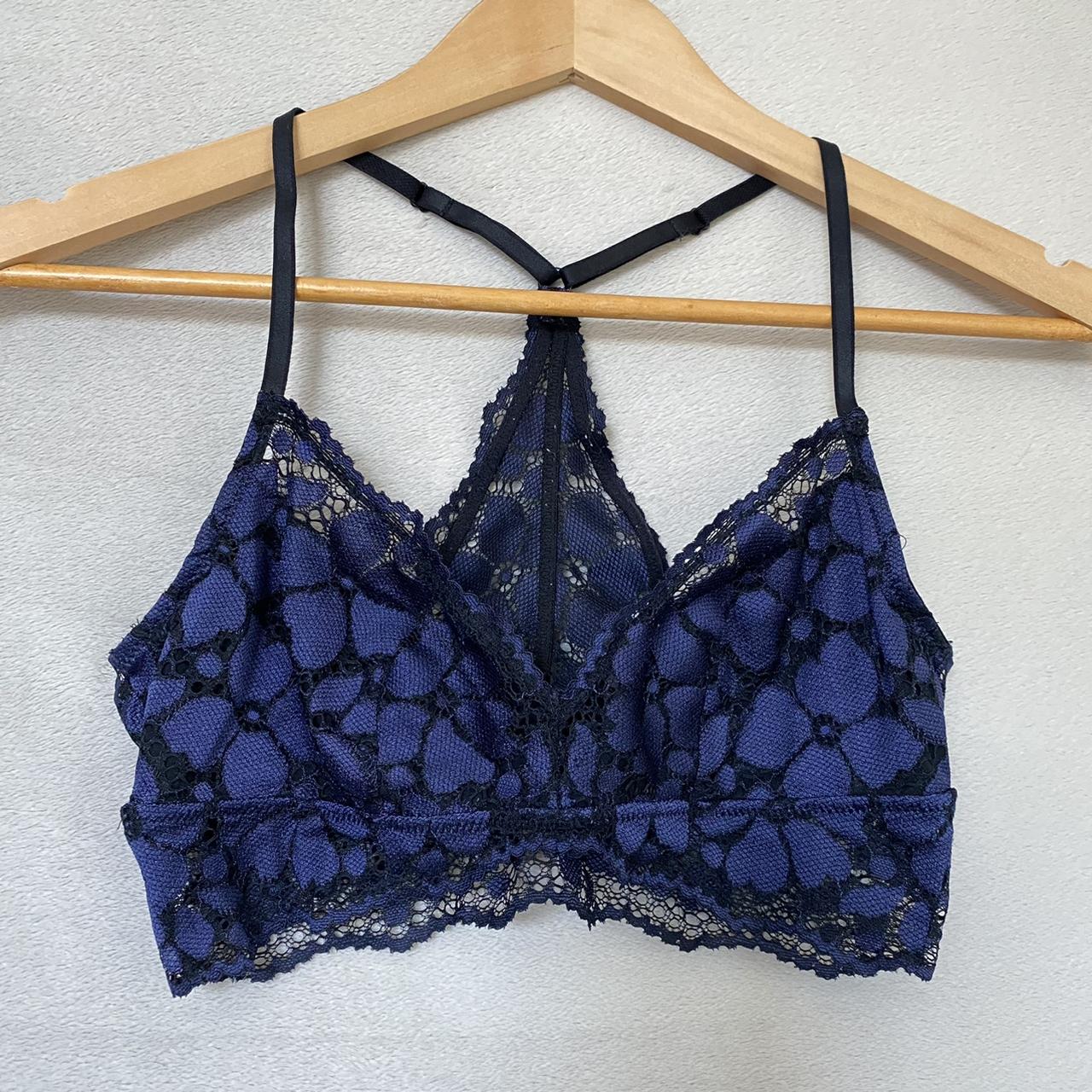 Aerie Black Satin and Lace Hi-Neck Bralette ♟ Aerie - Depop