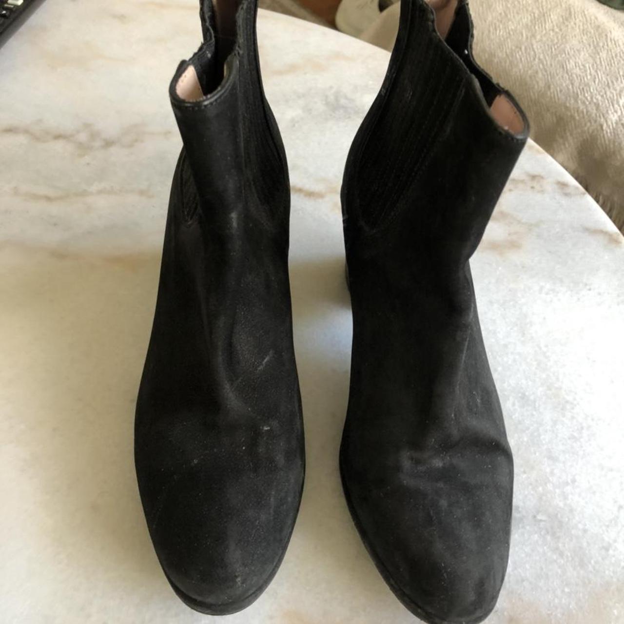 Open Ceremony Suede Booties in Black These shoes... - Depop