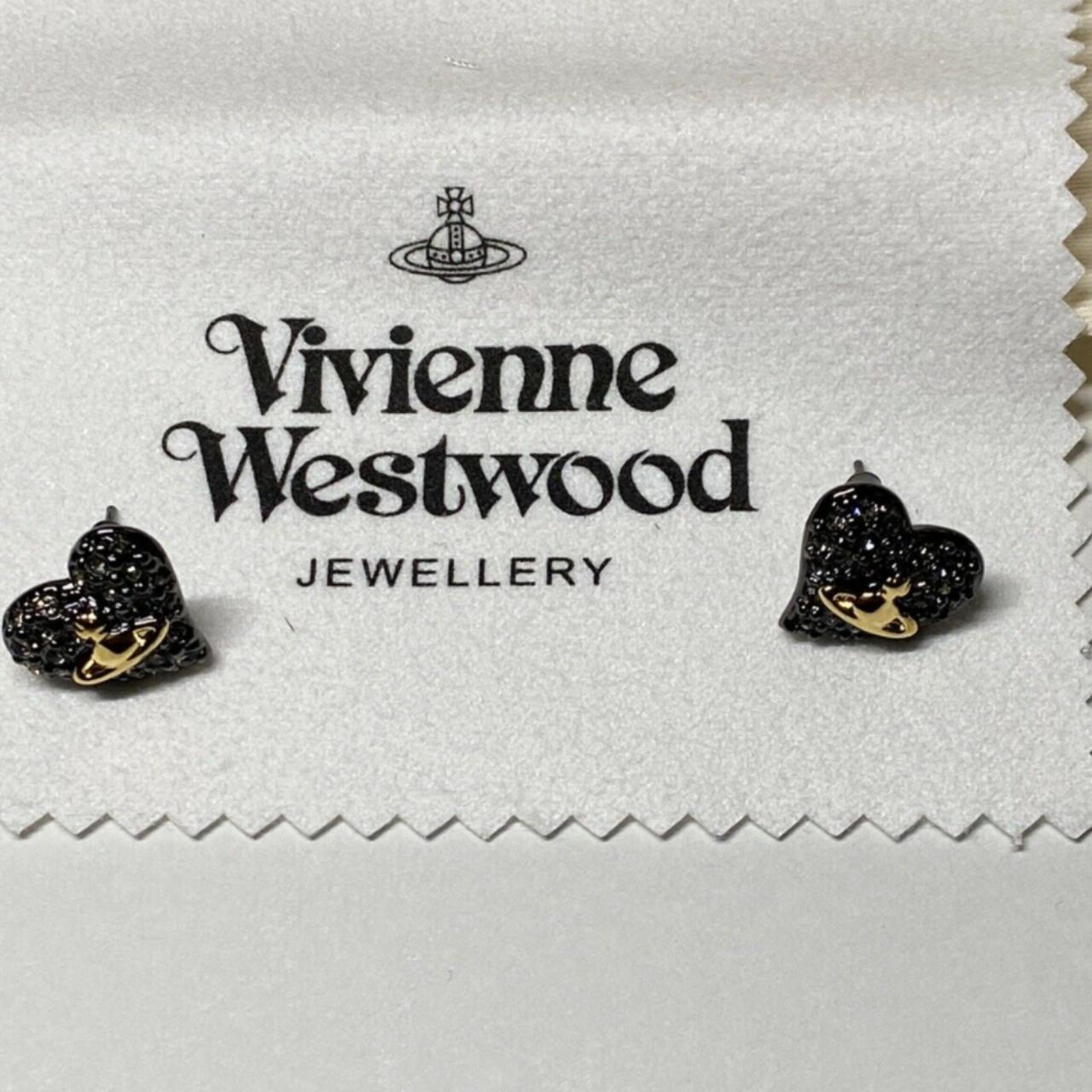 Vivienne Westwood Black Heart Earrings NEW In... - Depop