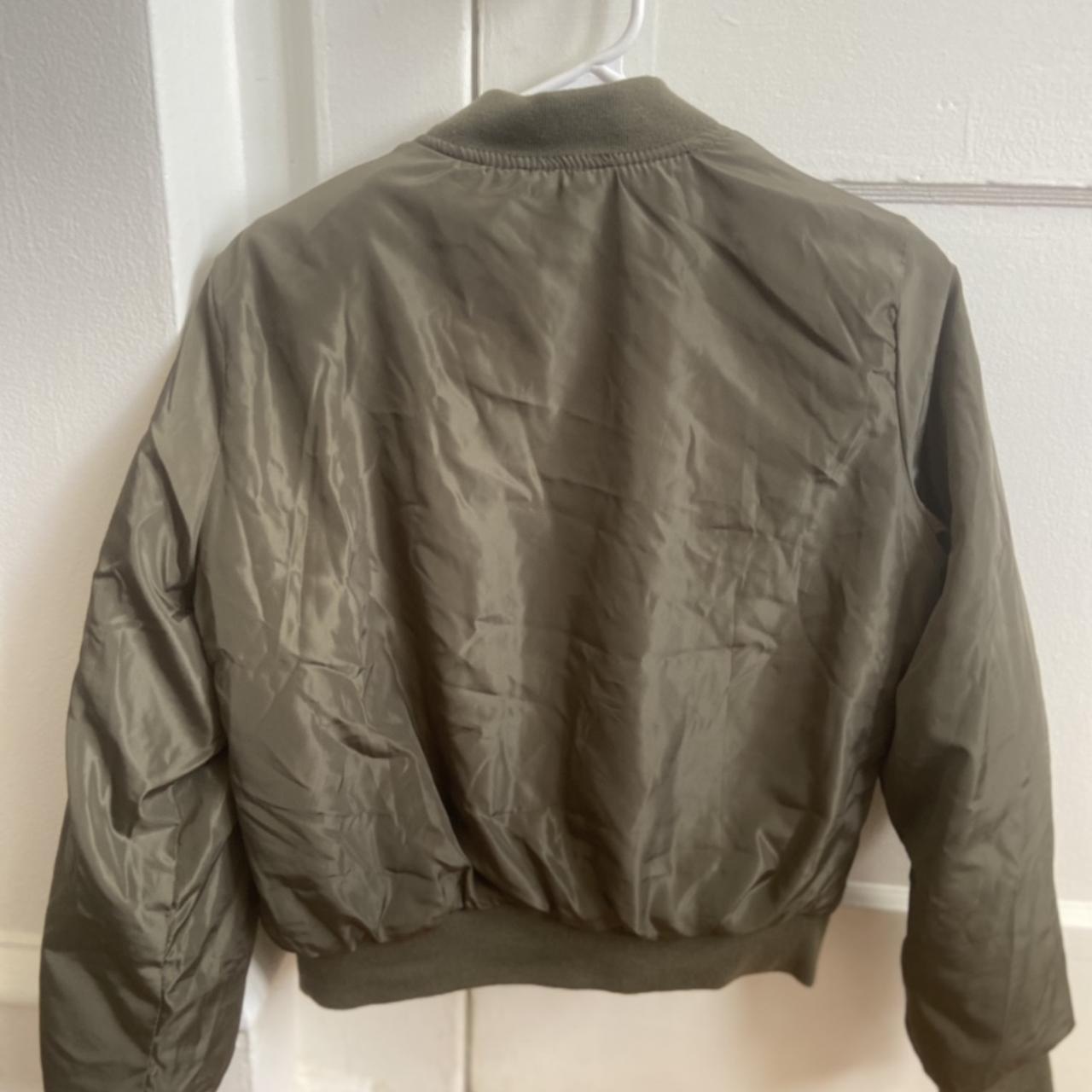 OLIVE GREEN BOMBER JACKET #bomberjacket #cute... - Depop