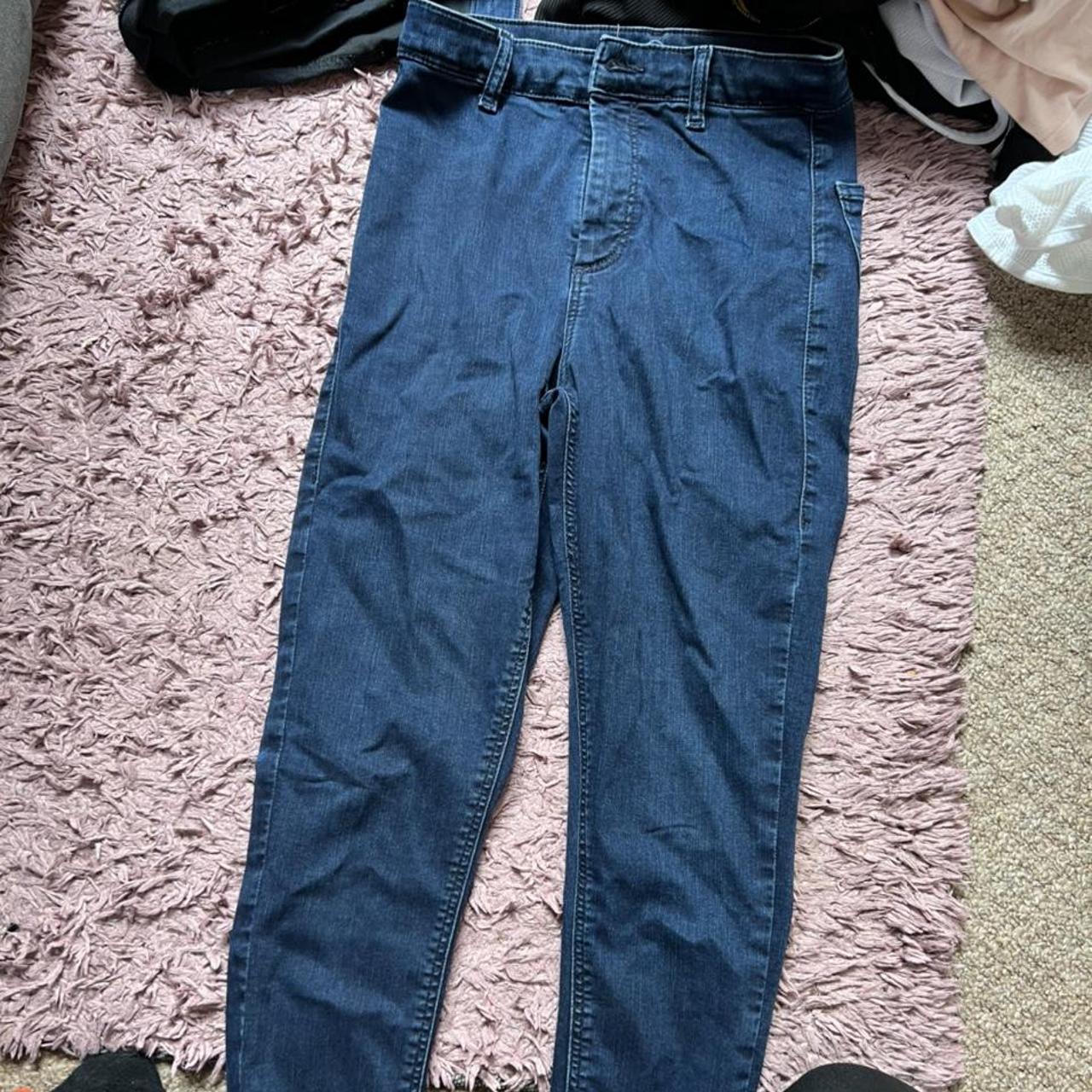 Topshop Joni jeans with belt loops Dark blue W28 L32