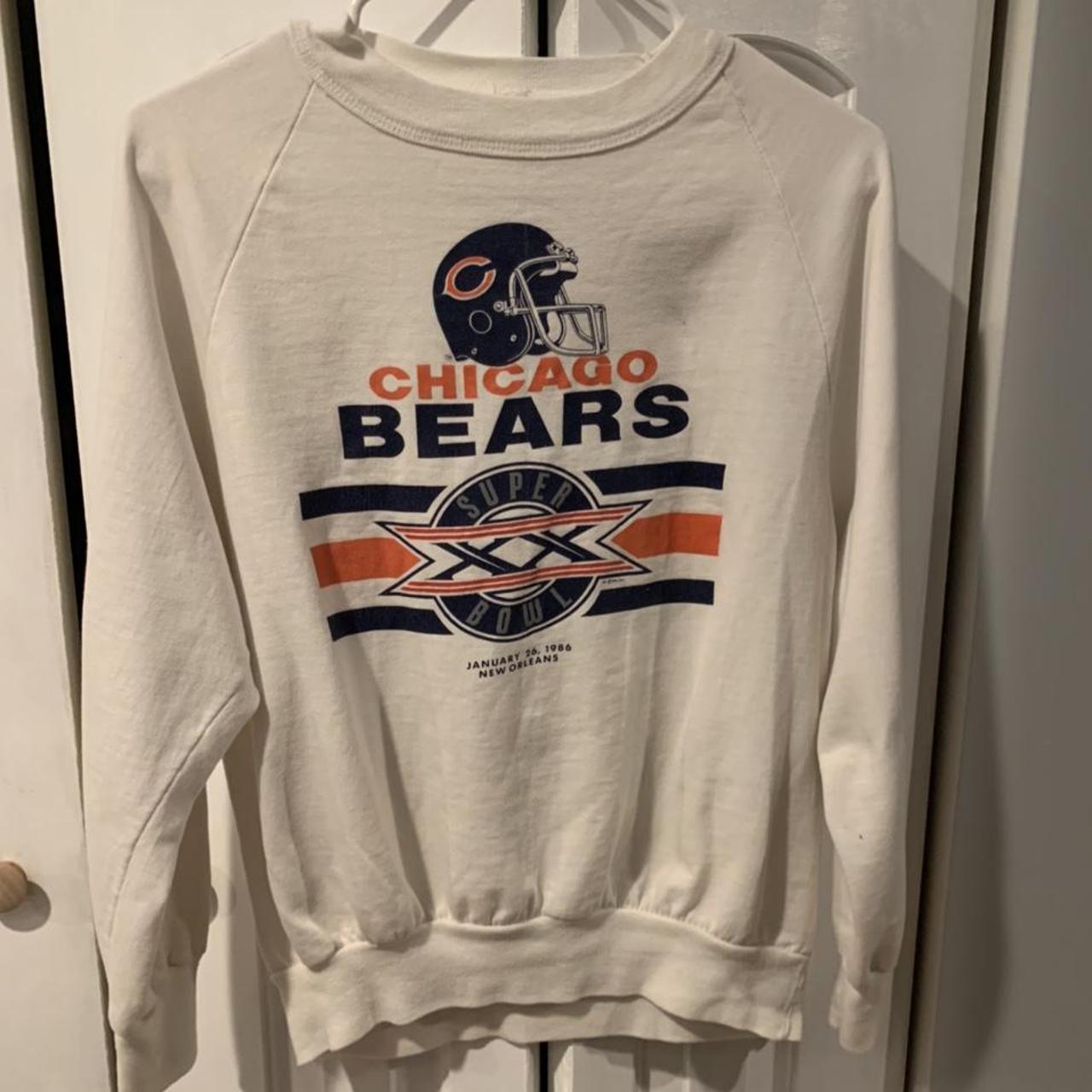 Vintage Chicago Bears NFL 1986 80s Football White Sweatshirt Medium