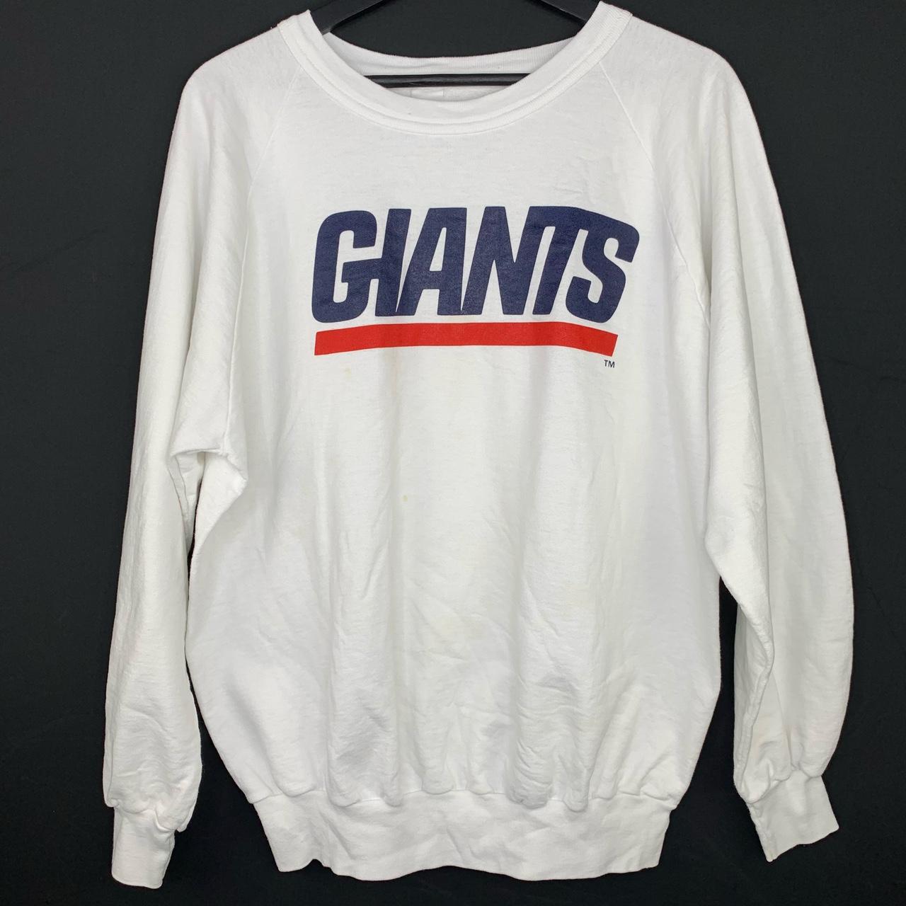 Vintage 90's New York Giants White Long Sleeve - Depop