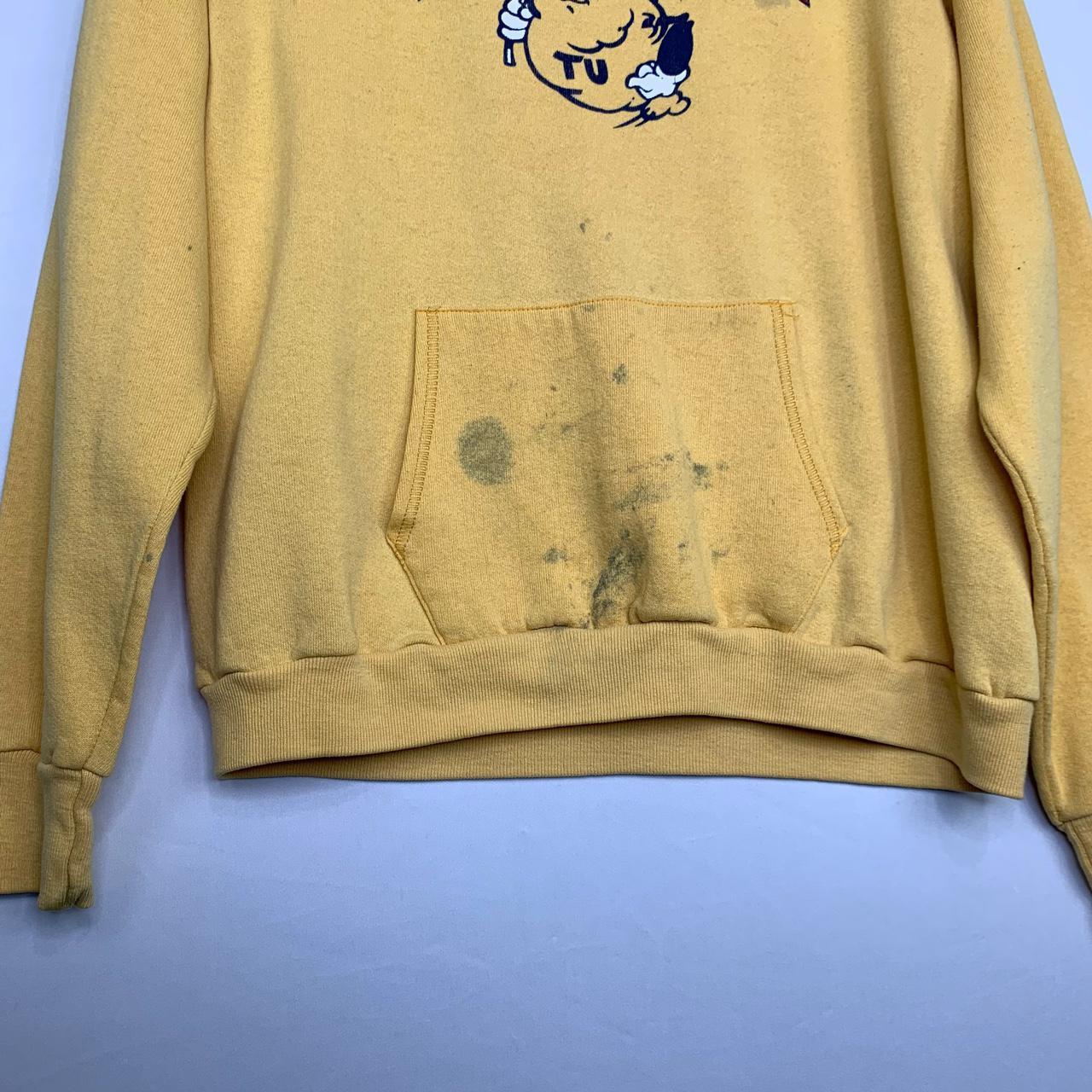 Vintage 1985 Mustard Yellow Tulsa University Hoodie... Depop