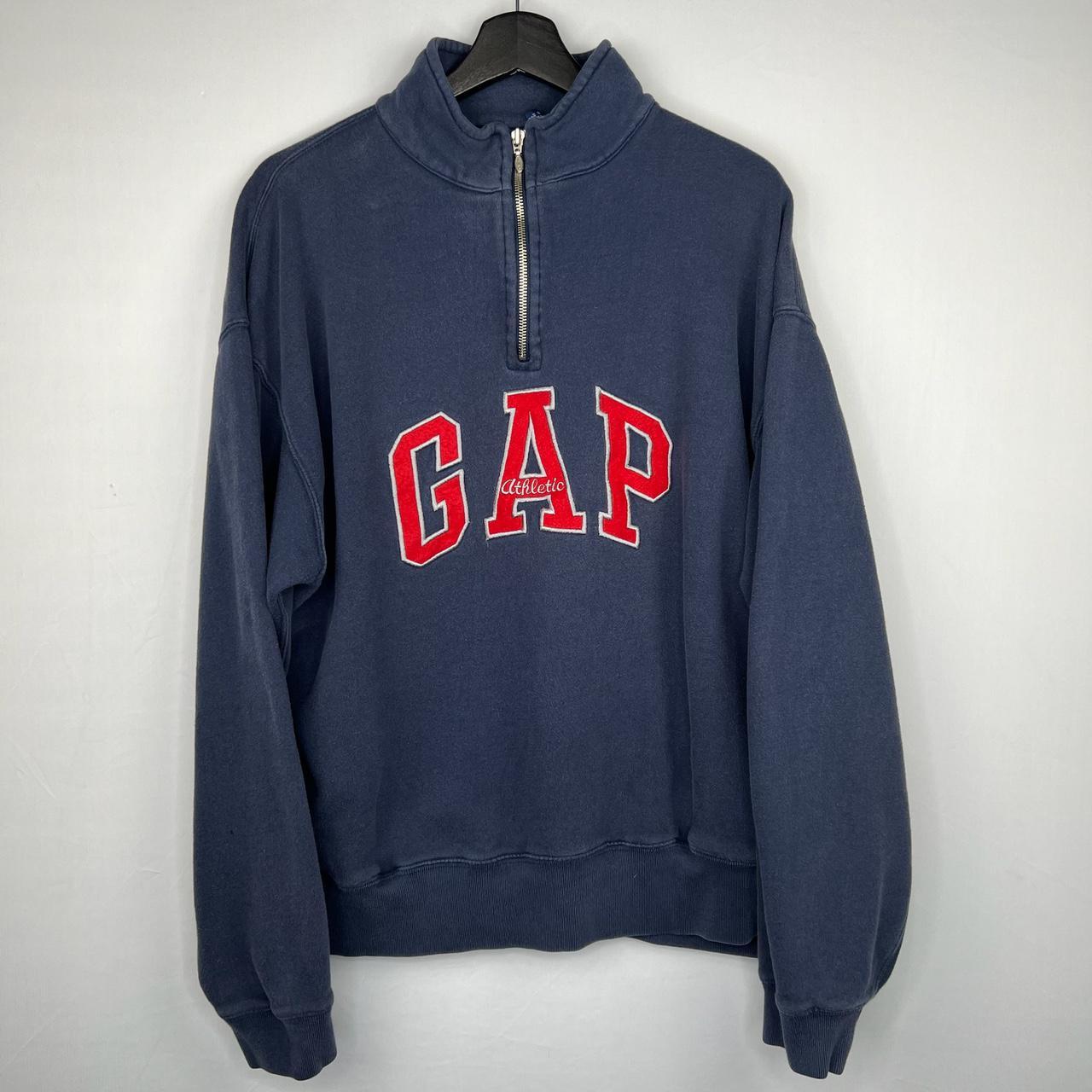 Vintage 00’s Matte Midnight Blue GAP Quarter-Zip... - Depop