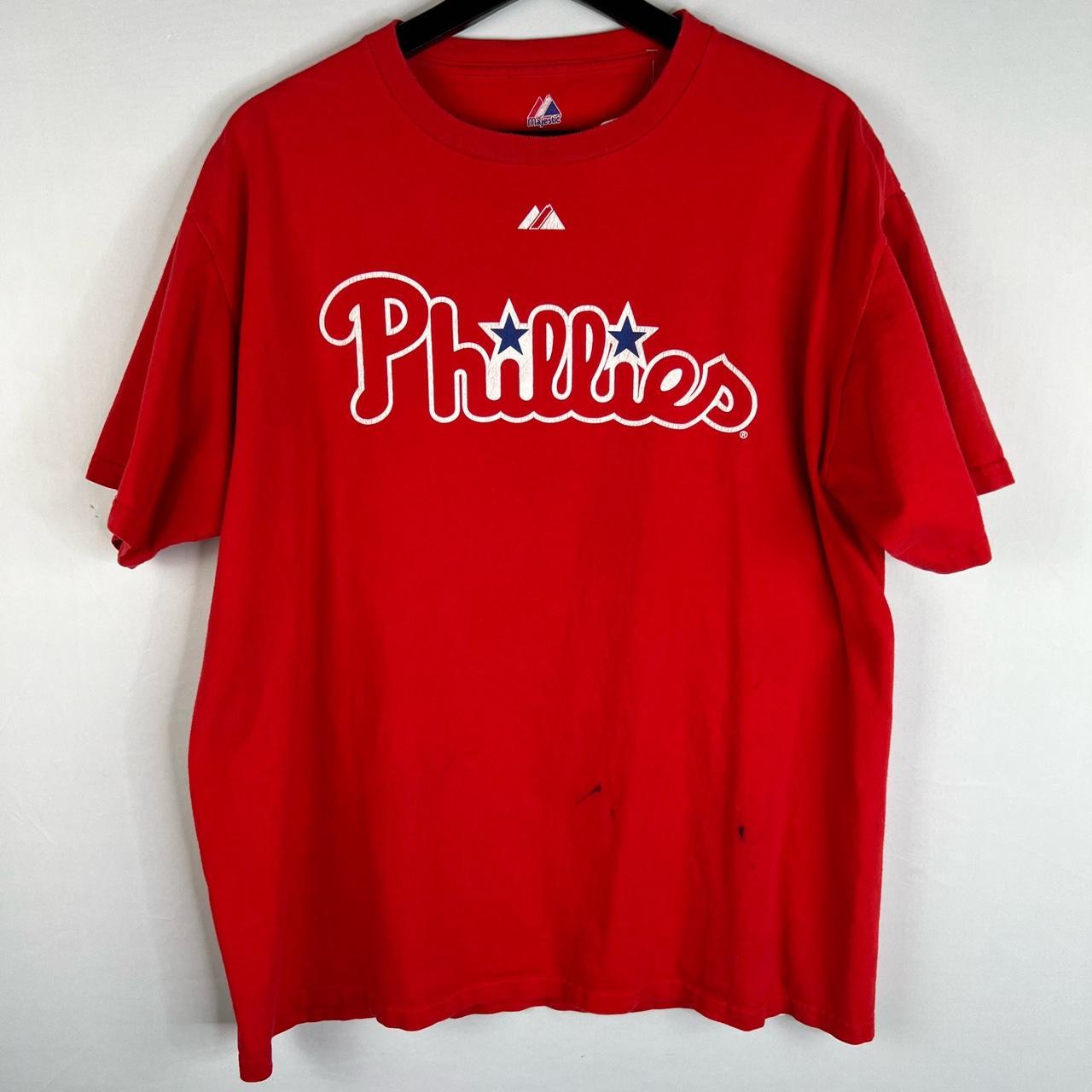 Vintage Phillies Top By Pink A little worn in the - Depop