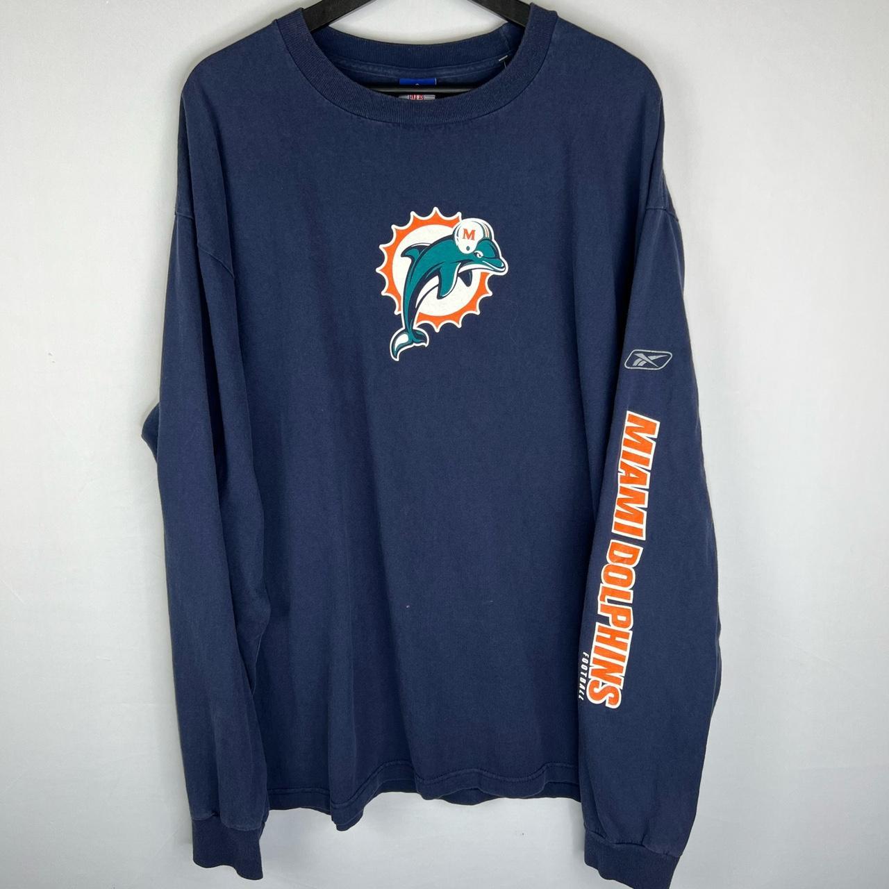 Miami Dolphins Crewneck Men's XL Reebok Vintage Blue - Depop