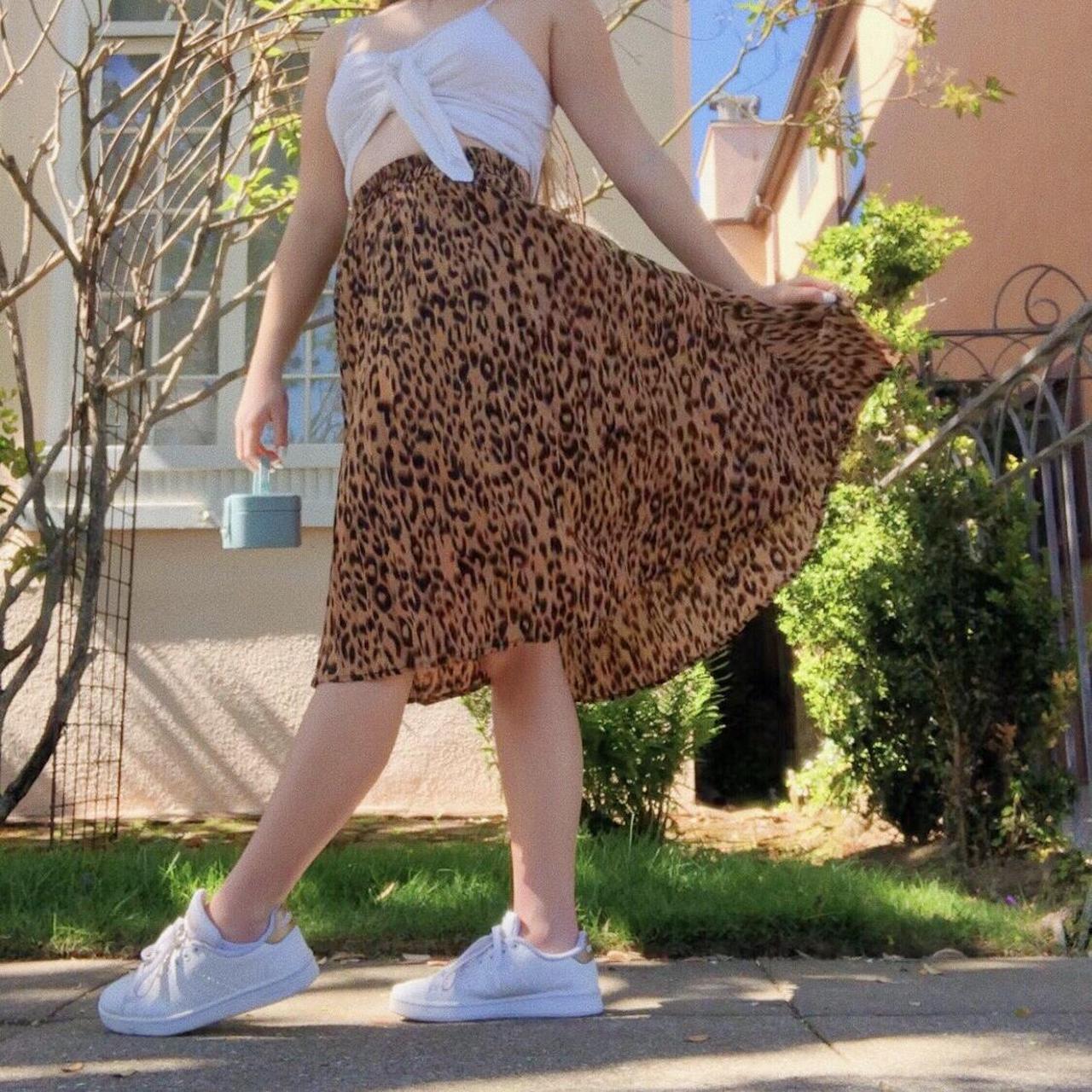 Leopard print pleated midi skirt zara best sale