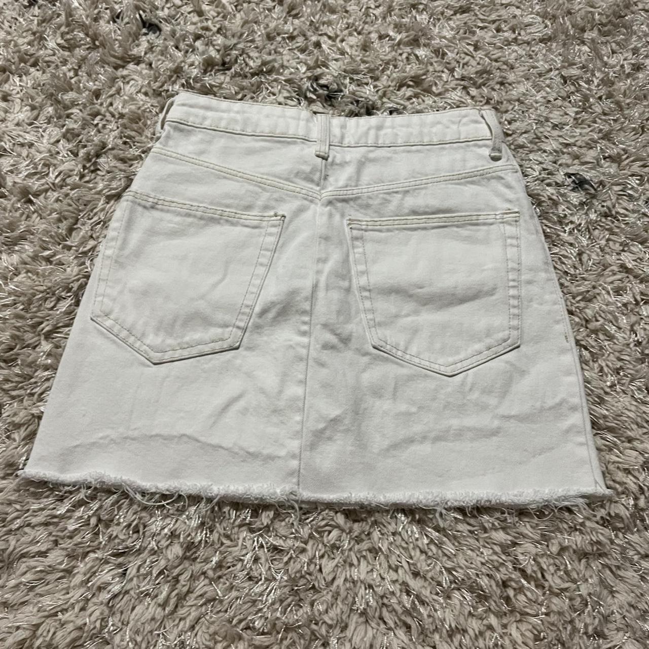 ZARA White Jean Mini Skirt Size small, Depop