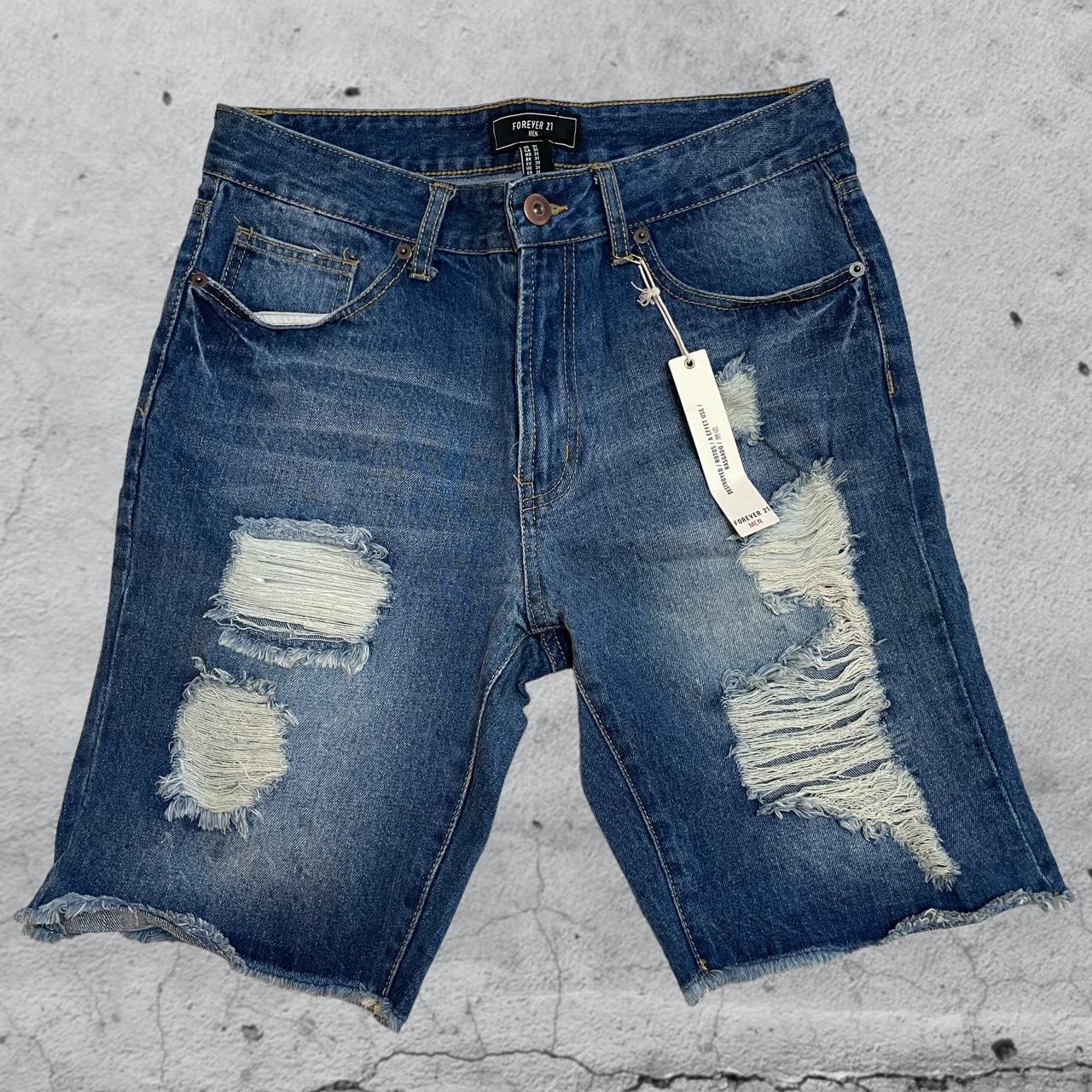 Forever 21 Mens Distressed Denim Shorts Brand Depop
