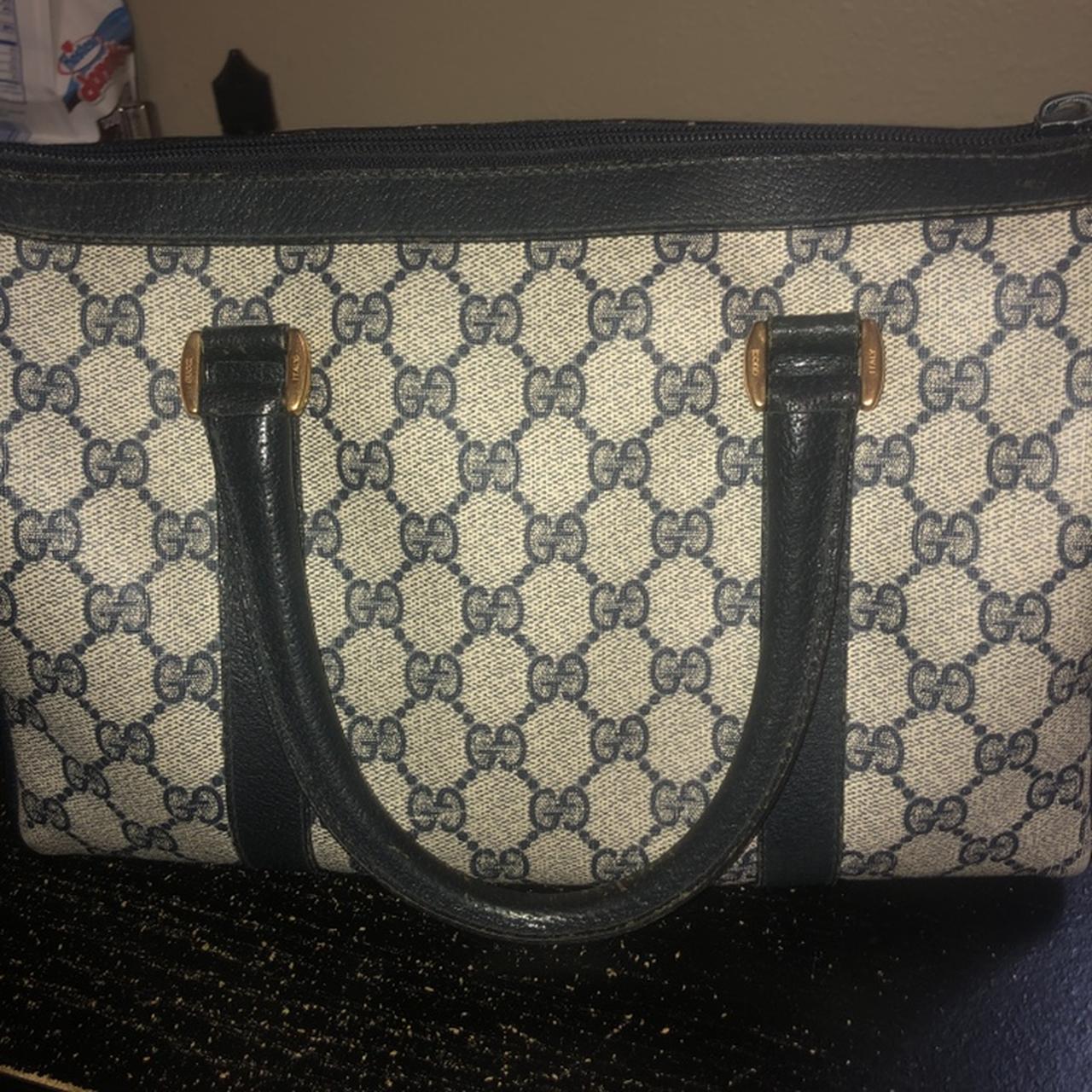 VINTAGE GUCCI ACCESSORY COLLECTION BOSTON BAG BLUE - Depop