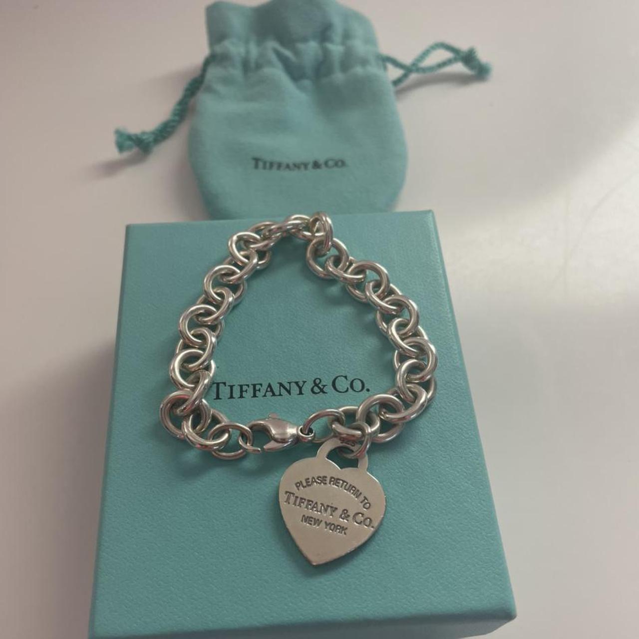 Tiffany Bracelet Stirling Silver Heart Tag 7... - Depop