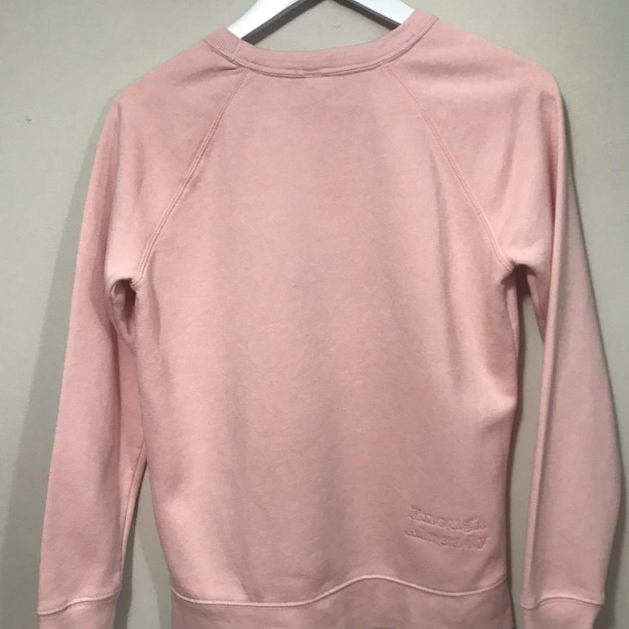 Preloved and Reworked Baby Pink Sweatshirt with... Depop