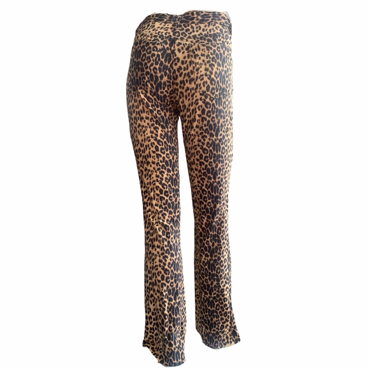 Paris Blues Leopard Print outlets Jeans Straight Leg Black & Tan Mid Rise Size 4 Tall