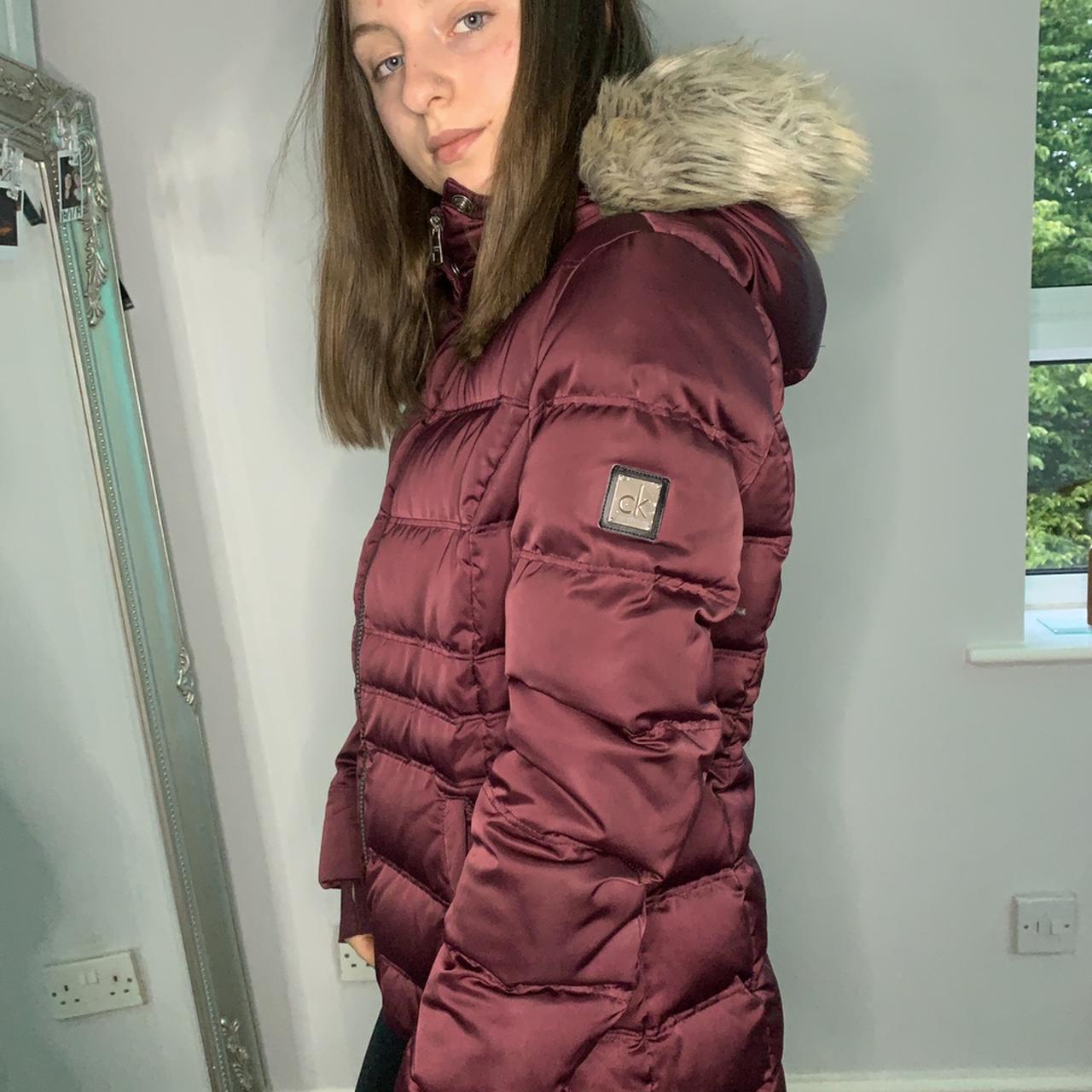 Calvin klein hot sale burgundy coat