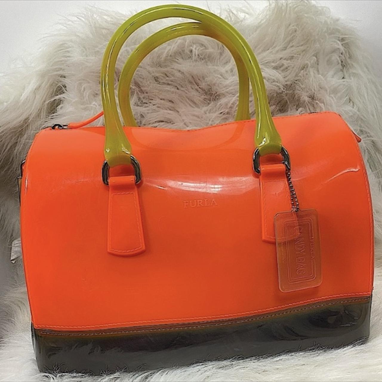 Furla Candy Orange black and yellow purse in Depop