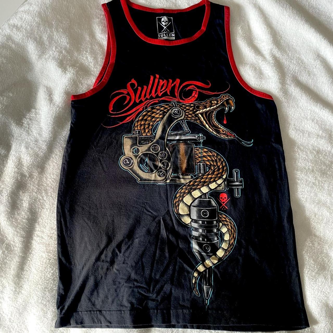 Sullen Art Collective Tattoo Gun Serpent Tank Top... - Depop