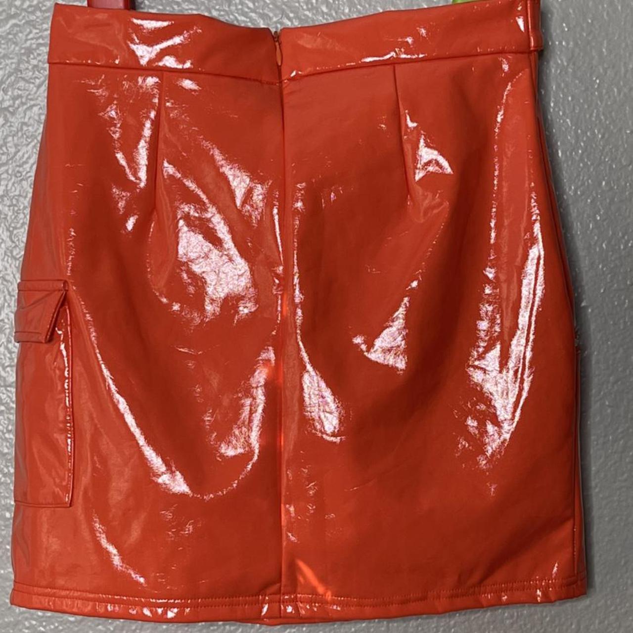 Product Image 2 - Naanaa orange leather skirt 

•