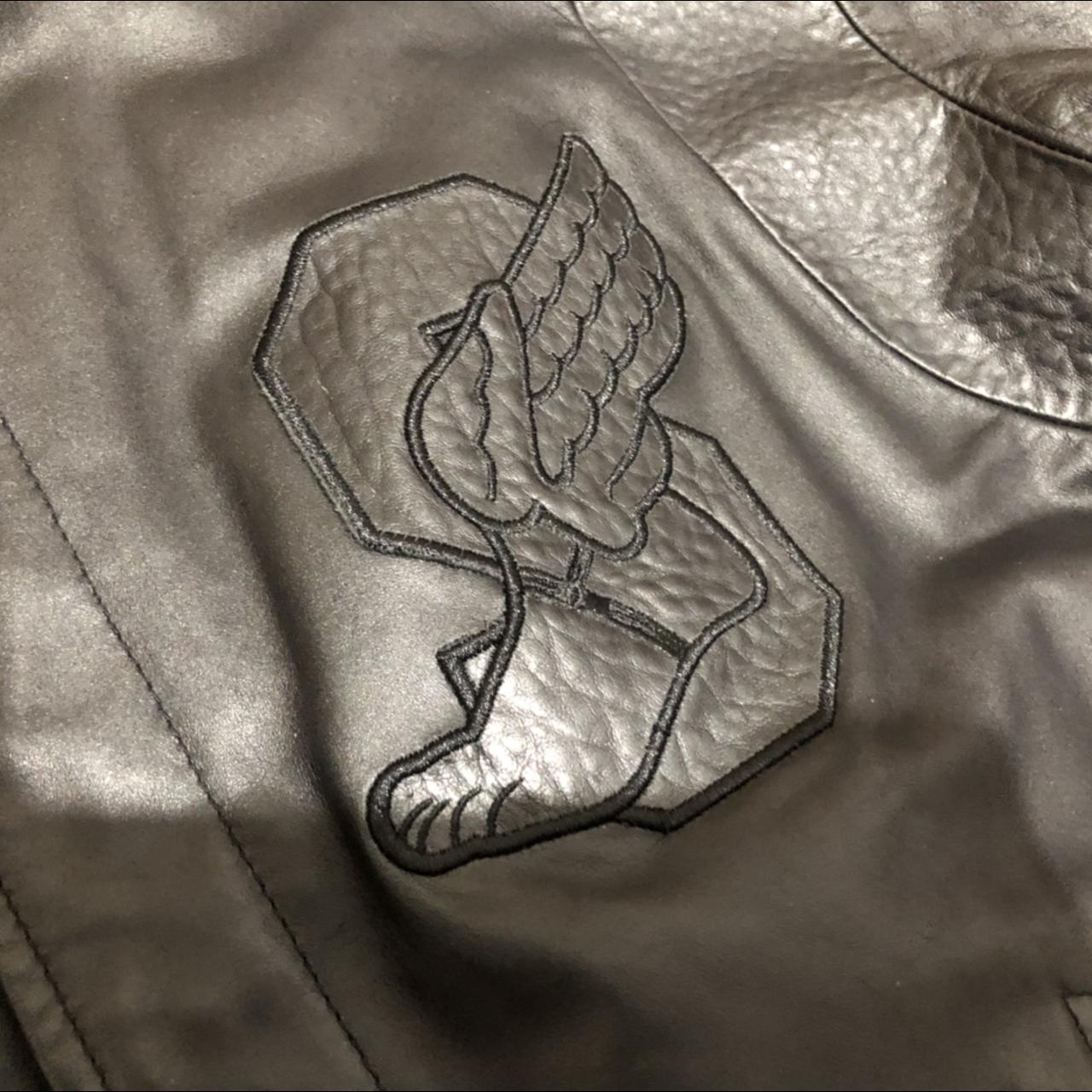 Supreme 2001 S-Wing Logo Leather Varsity Jacket - Depop