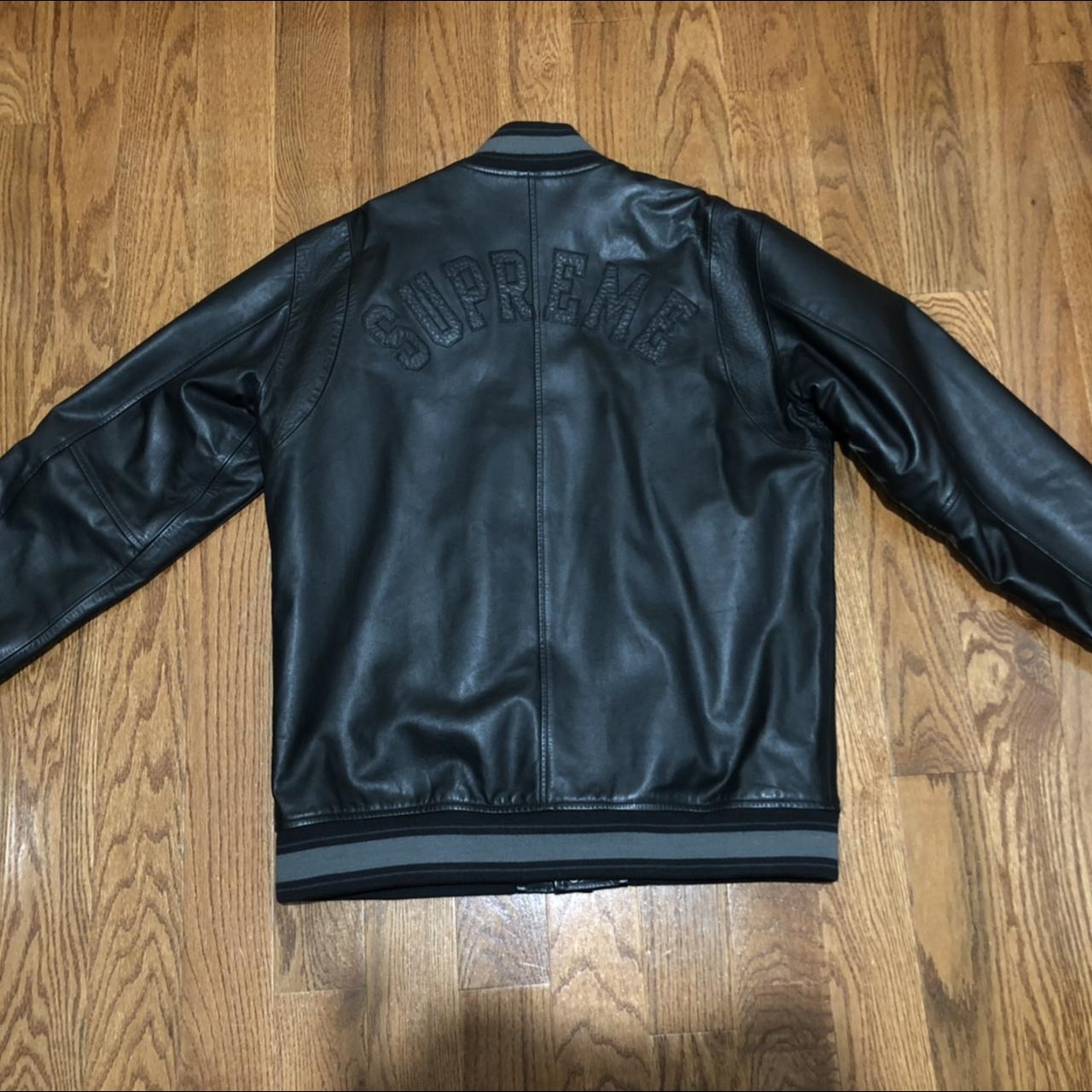 Varsity Jacket Leather Sleeves  Supreme Leather Varsity Jacket