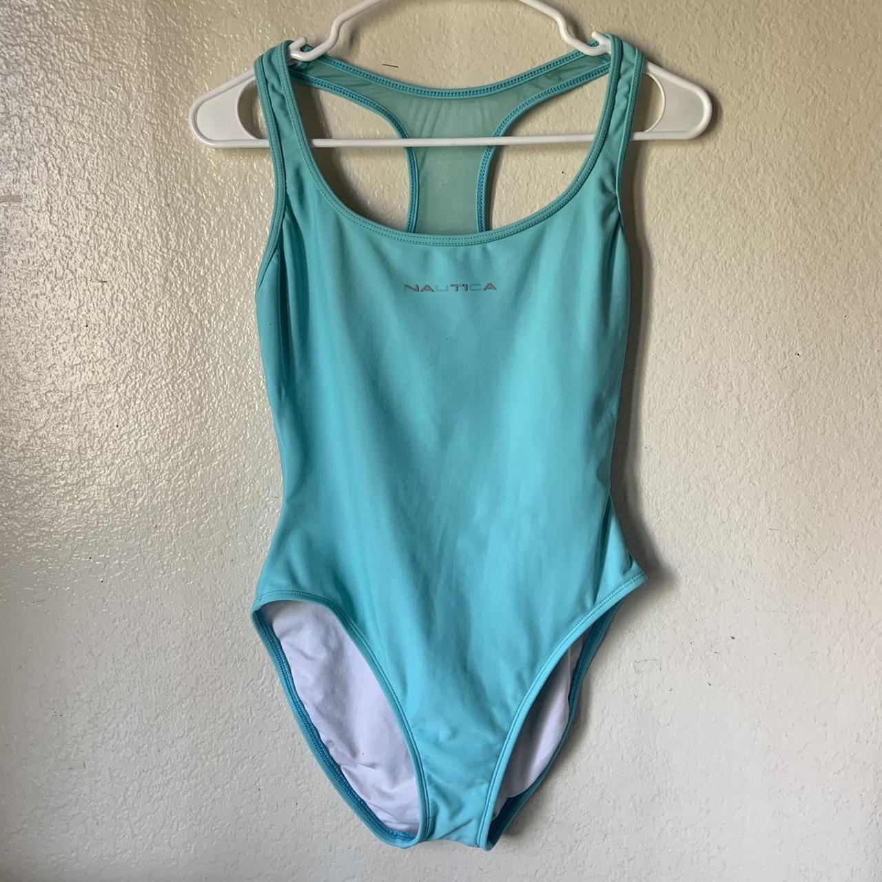 Bright Blue OnePiece Swimsuit Chest 14” Depop