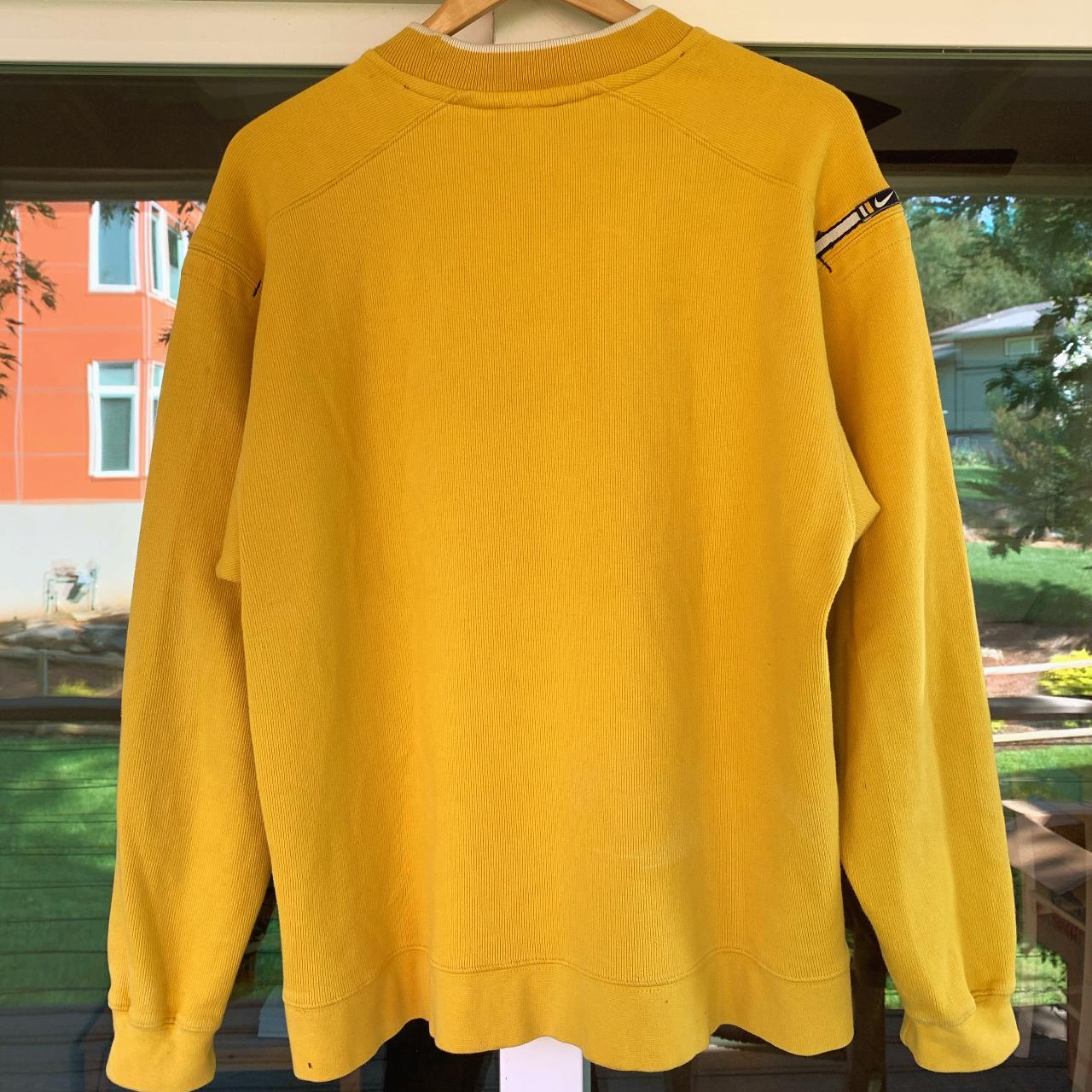 🌻🌞VINTAGE 80s/90s NIKE YELLOW KNIT SWOOSH LOGO CREW | Depop