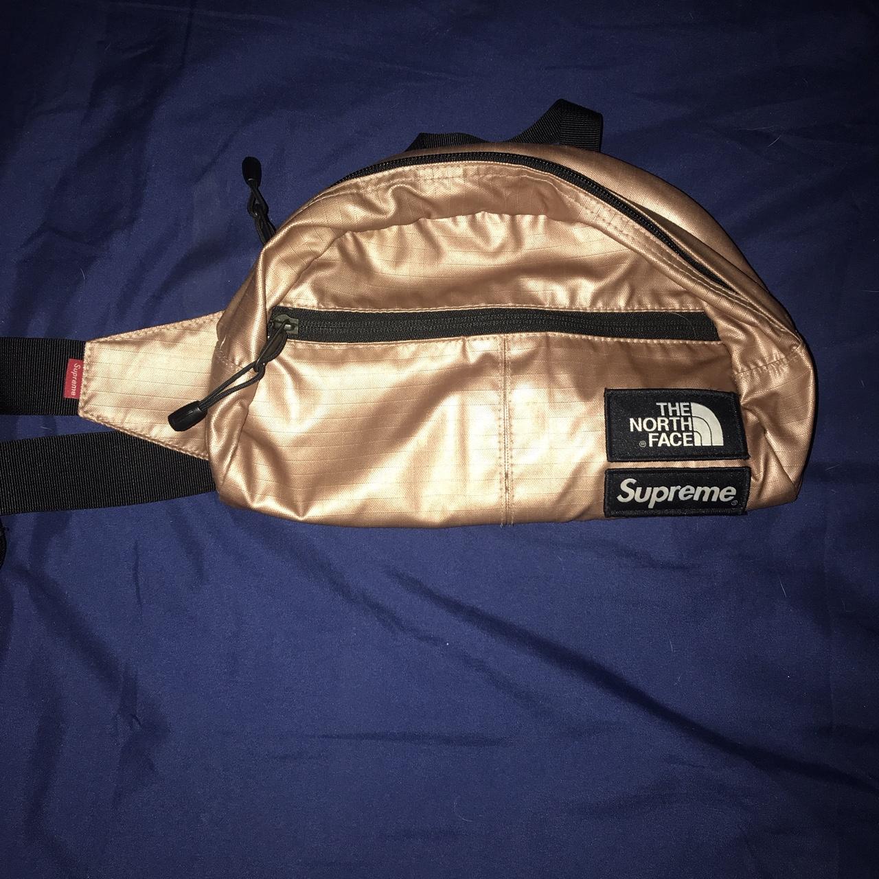 Supreme x The North Face collab metallic fanny pack,...