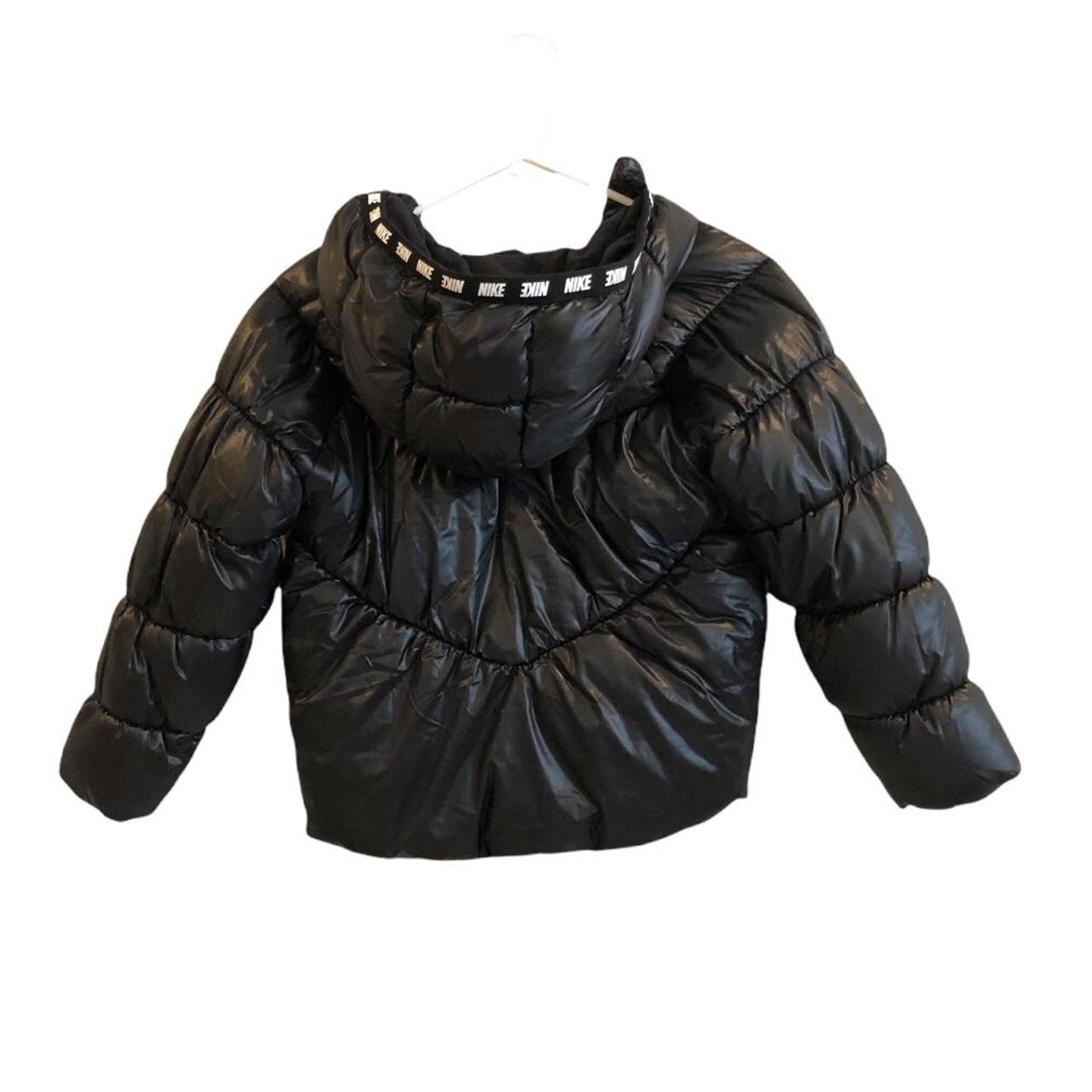 Nike kids black chevron padded puffer jacket size... - Depop
