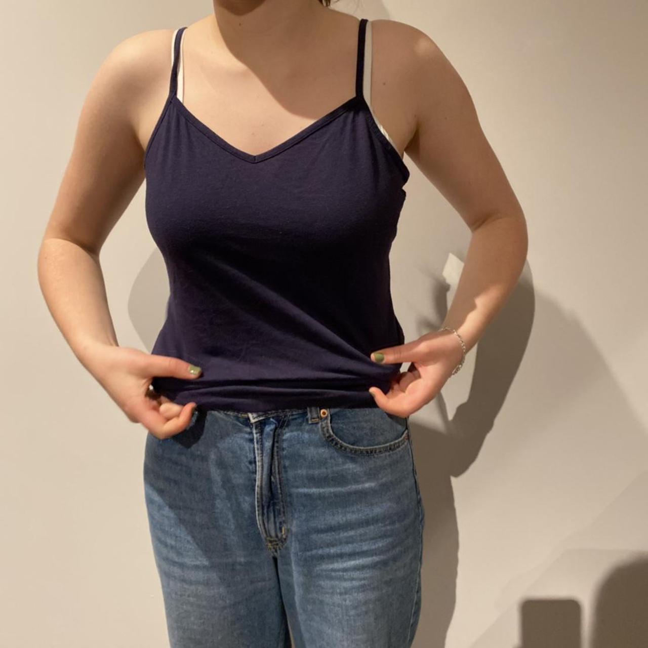 navy blue cami top, cute for the summer/ pjs, model... Depop