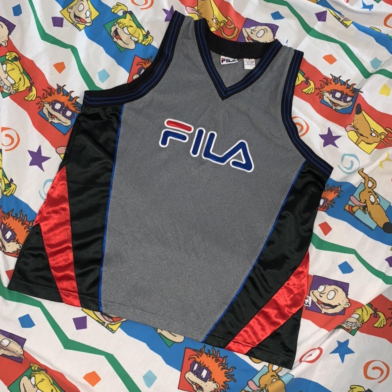 Vintage Fila Basketball Jersey Tank Top Size Depop