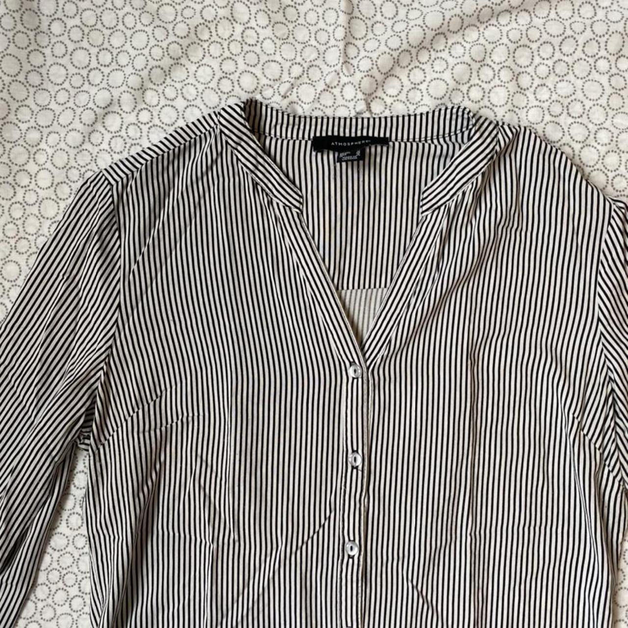 Simple black and white stripe Primark shirt, great... - Depop