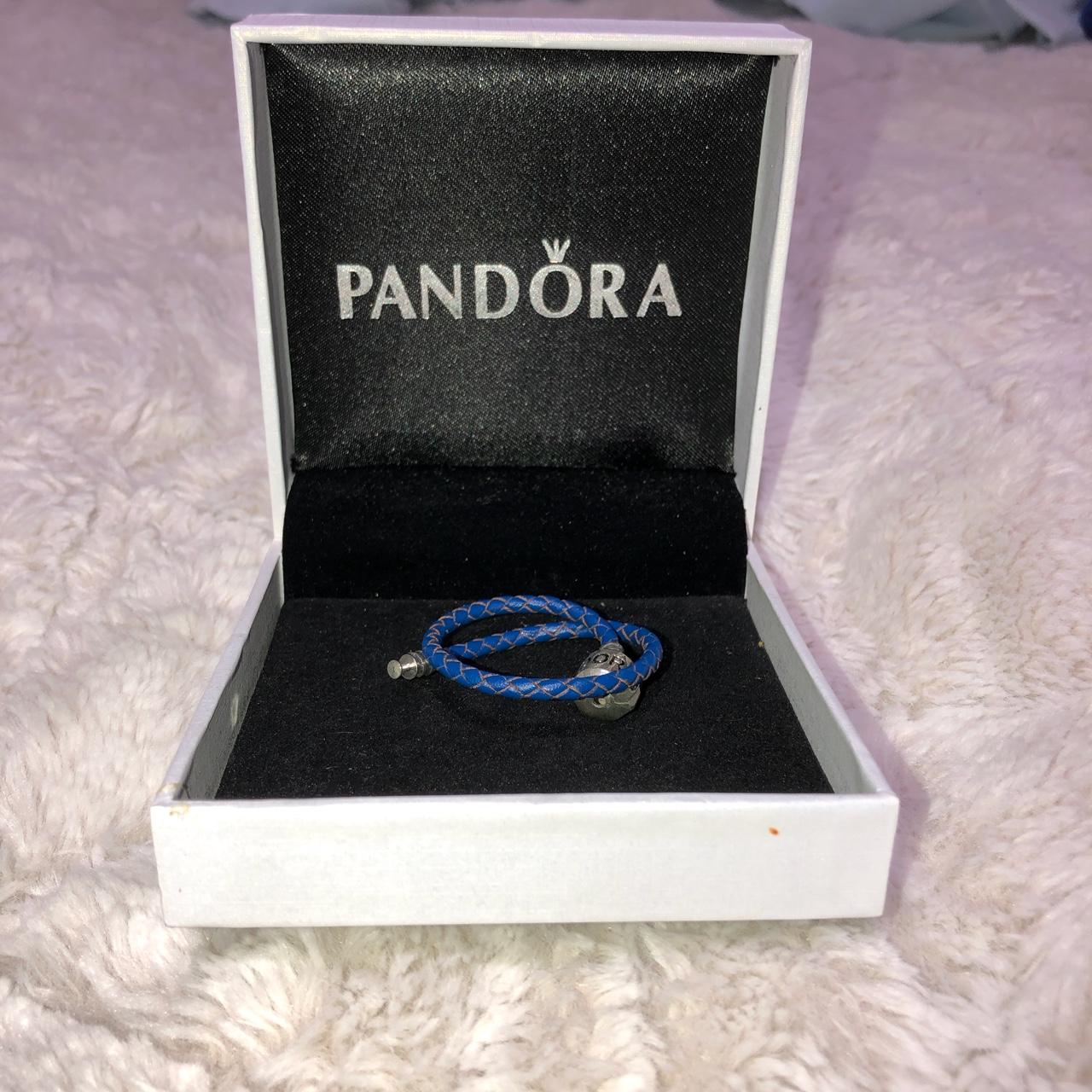 Pandora dark blue hot sale leather bracelet