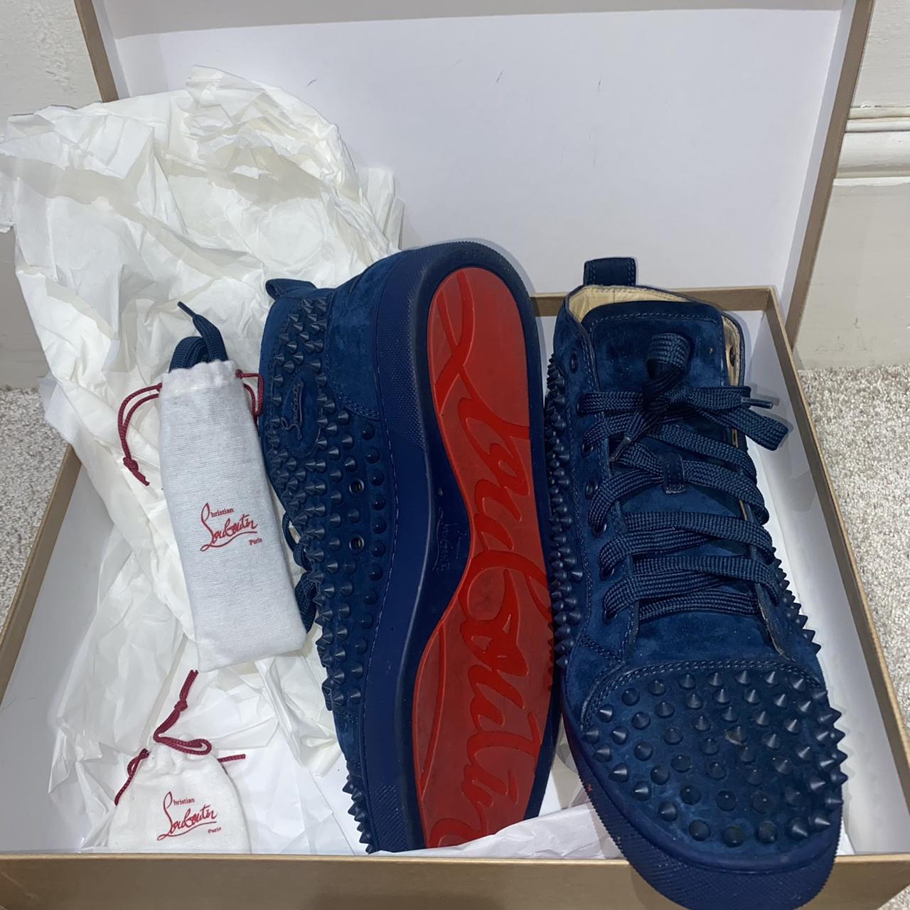 Blue red bottoms outlet mens