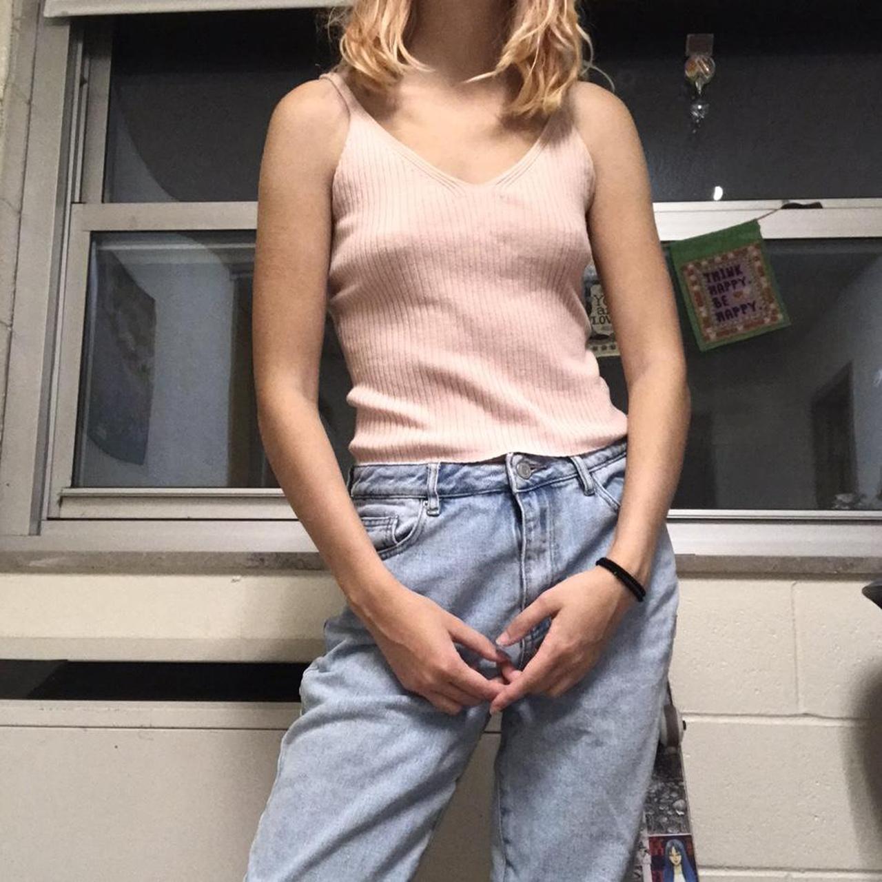 H&M Women's Pink Vest Depop