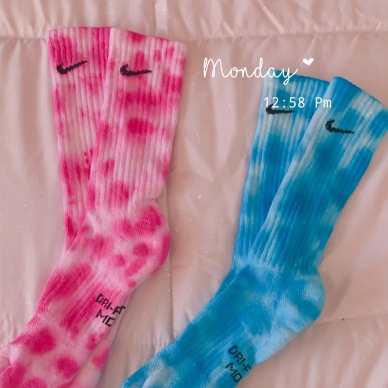 Tie dye nike socks !! 14, free shipping ! right... Depop