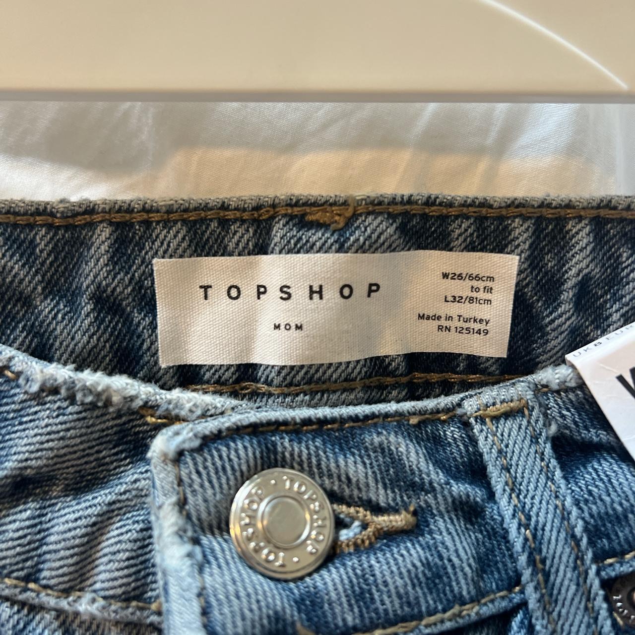 top shop denim jeans with bedazzled yin yang design... - Depop