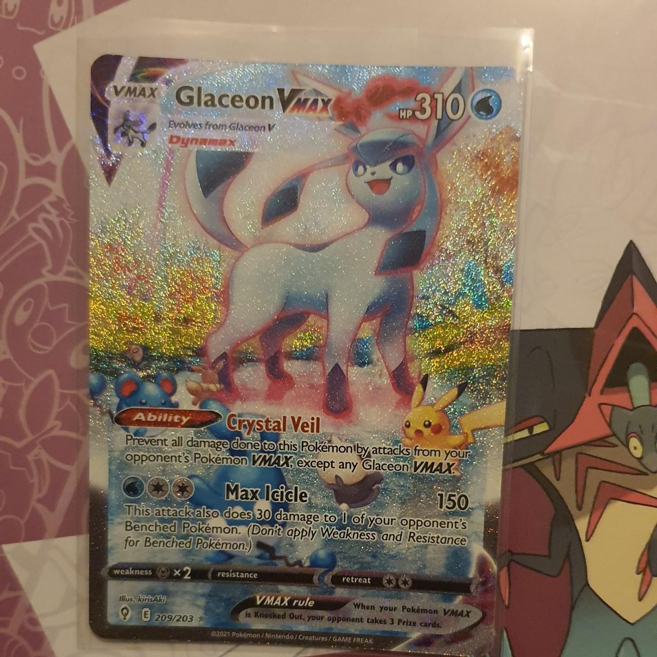 Pokemon Glaceon vmax alt art 209/203 evolving skies... - Depop