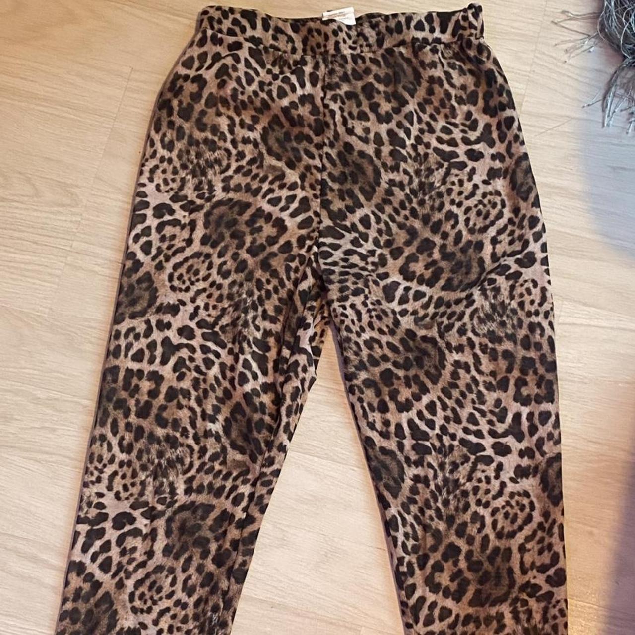 Shein leopard print mesh trousers, worn once at a... - Depop