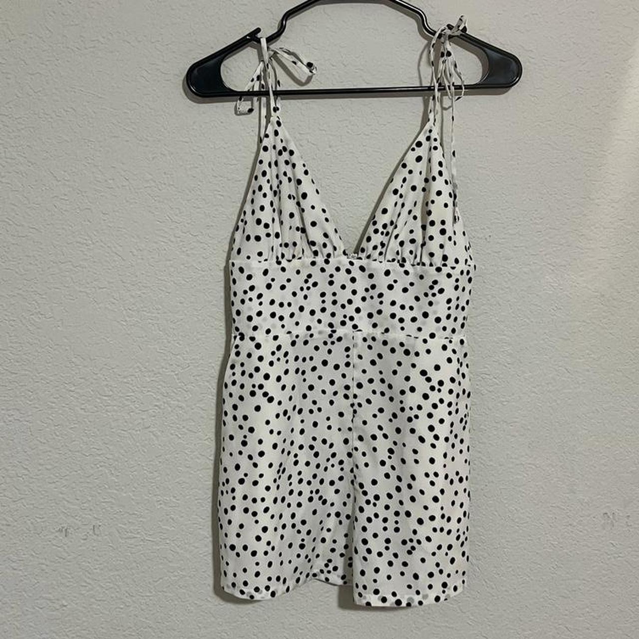 Lovers + Friends Women's White and Black Jumpsuit Depop